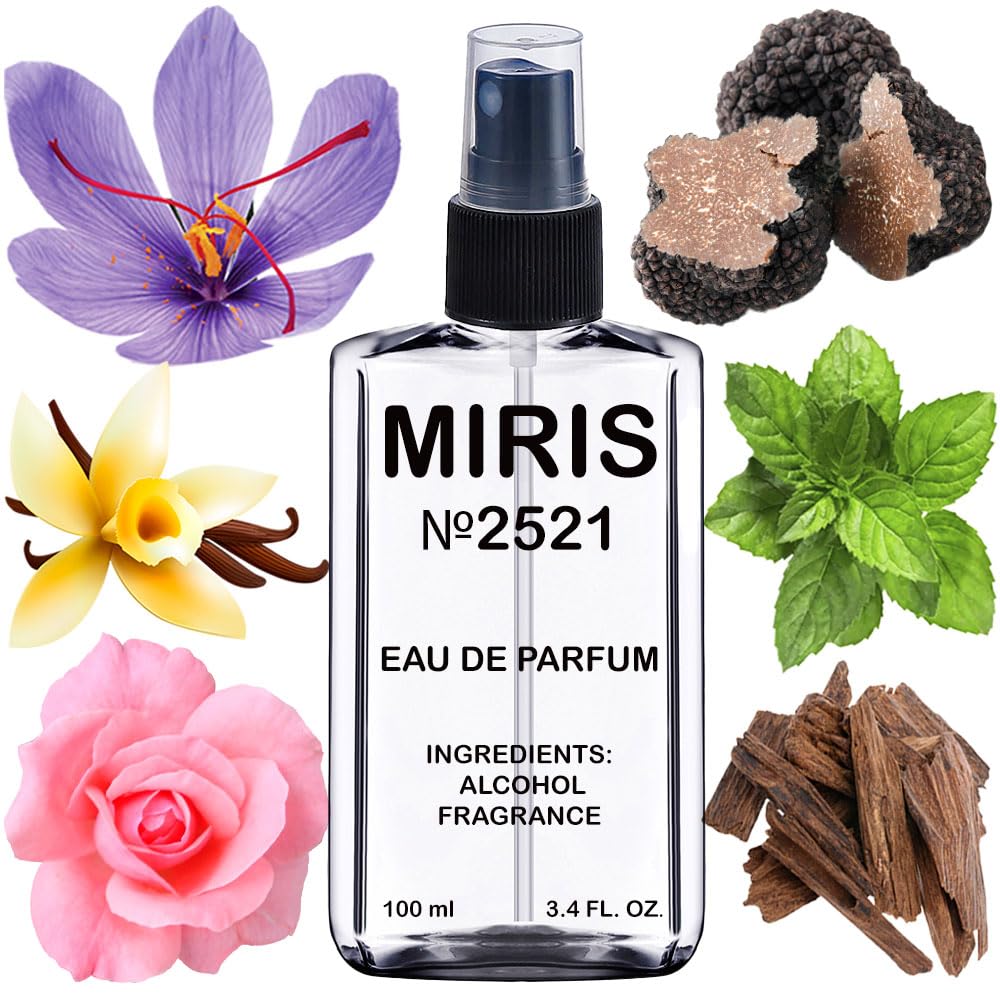 MIRIS No. 2521, Inspired by Noir de Noir, Long-Lasting Unisex Eau de Parfum for Women & Men, Spray 3.4 Fl Oz / 100 ml