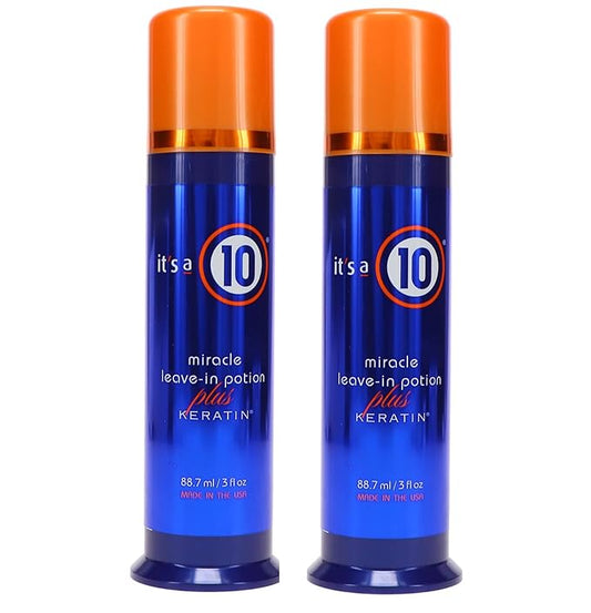 It's a 10 Haircare Miracle Leave-In Potion Plus Keratin, 3.4 fl. oz. (Pack of 2)