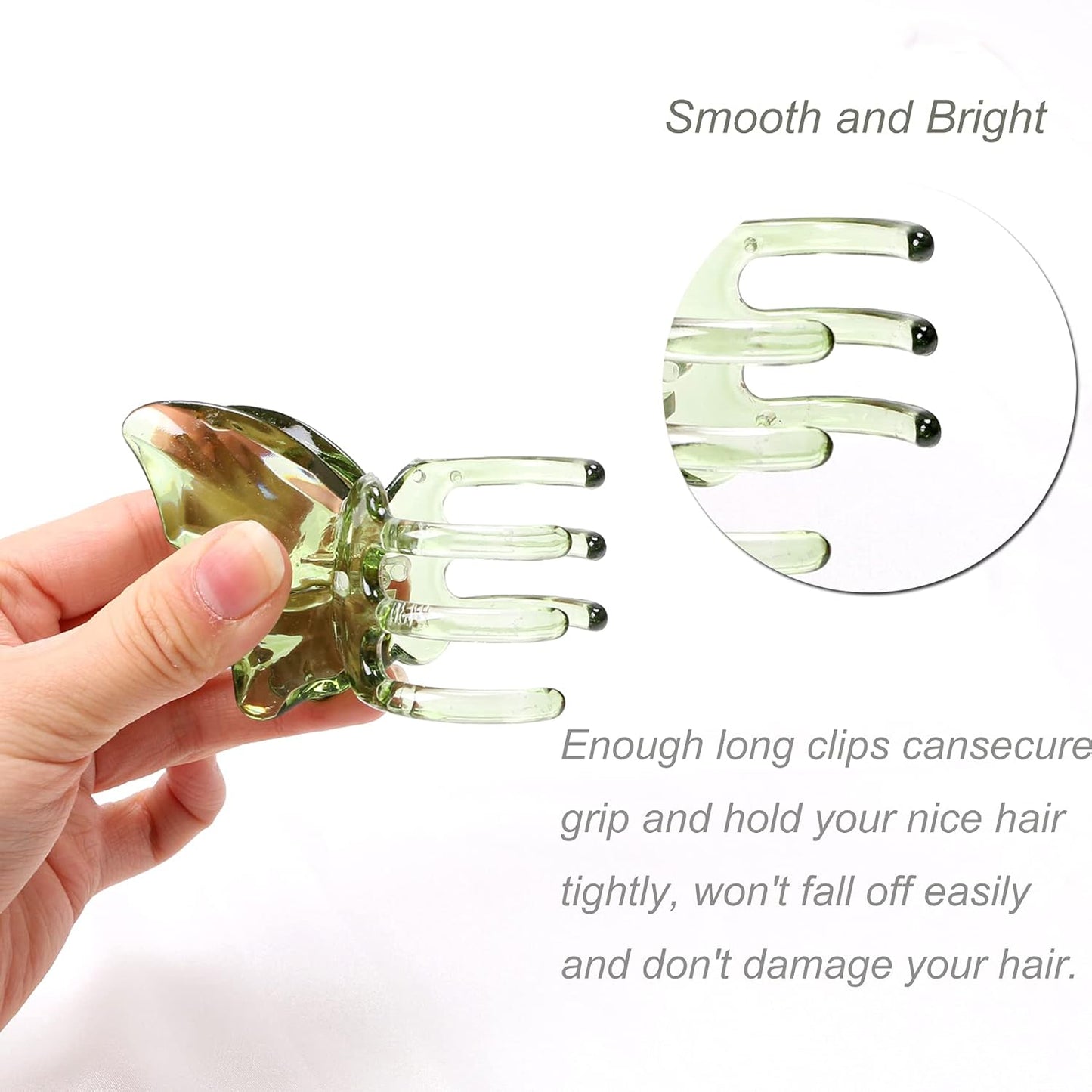 NAISIER Hair Accessories - 3.3 inch Butterfly Hair Claw Clips, Large Sized Jaw Clips for Girls and Women, 5 Pack