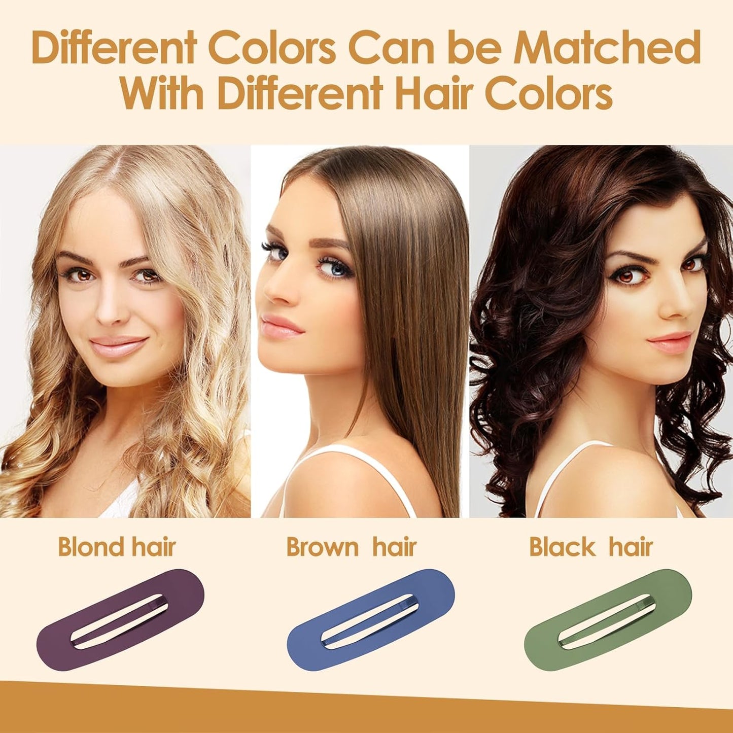 Small Flat Hair Clips for Women Lay Down Clips for Thin Hair Accessories 2.16 Inch 6pack