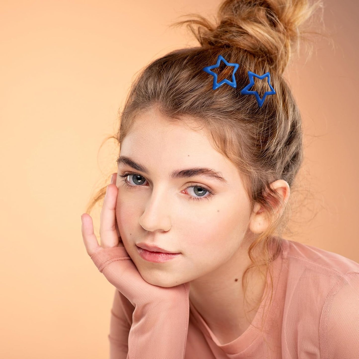 Joez Wonderful 20 Pcs Star Hair Clips, 1.26''/3cm Metal Snap Hair Clips, Cute Star Clips Hair Barrettes, Non-Slip Fashion Hair Accessories for Women (Dark Blue)