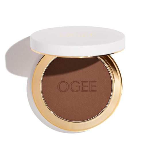 Ogee Sculpted Skin-Perfecting Makeup Setting Powder - Umber - FULL SET (Case & Refill) - Lightweight Powder Foundation Made with 70% Organic Ingredients