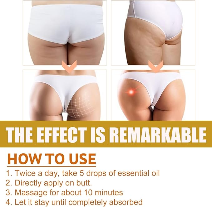 2PCs Hiplift Buttocks Essential Oil, Butt Firming Enhancement Essential Oil for Women, Natural Herbal Hip Lift Up Massage Oil, Hip Butt Firm Essence, Butt Cellulite Removal