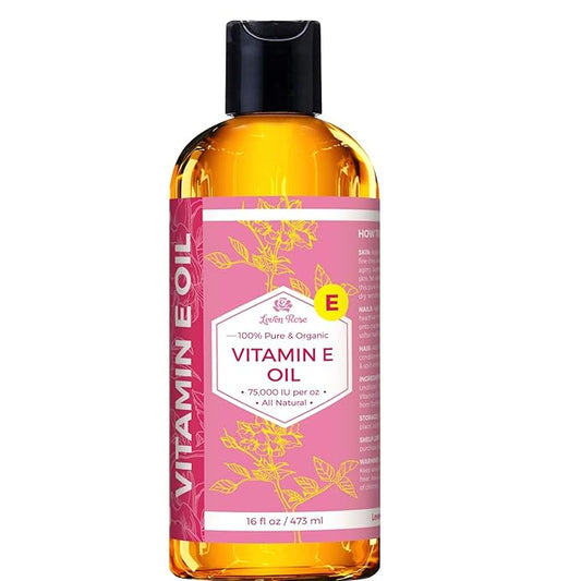 Leven Rose Bulk Vitamin E Oil 75,000 IU per oz 100% Natural, Organic, Pure Vitamin E Oil for Skin, Face, Hair, and Nails, 16 oz