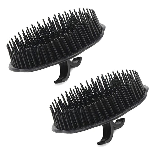 Segbeauty 2pcs Scalp Massage Shampoo Brush, Massage Hair Brush Floriated Shower Comb for Deep Cleaning Hair Men’s Hand Brush Growth Beard Brush Pet Grooming Brushes (Black)
