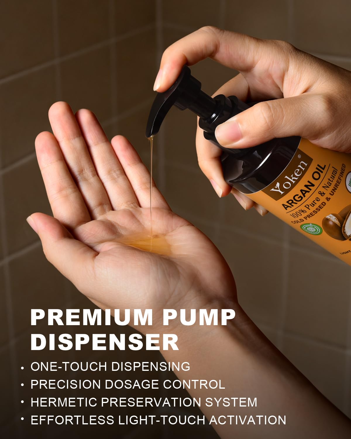 Argan Oil for Hair, Pure and Natural Morocco Argan Oil, Argon Oil For Hair, Scalp, Face & Skin Care, 100% Cold Pressed Hair Conditioner, Unrefined Argon Nails Carrier Oil (8 Fl Oz)