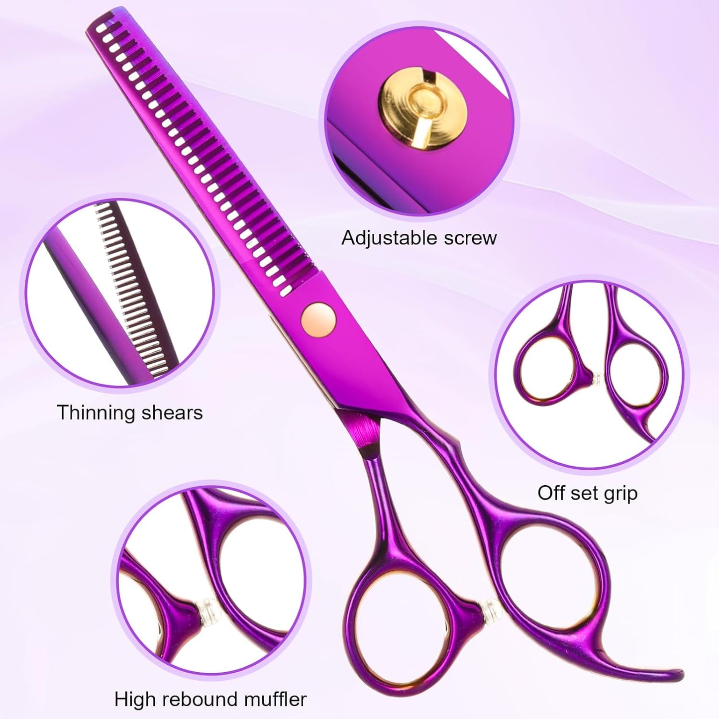 Hair Cutting Scissors Kit, Professional Barber Shears Set with Hair Scissors Thinning Shears, Tijeras para Cortar Cabello Haircutting Sheers Hair Cut Blending Salon Scissor for Men Women Pet