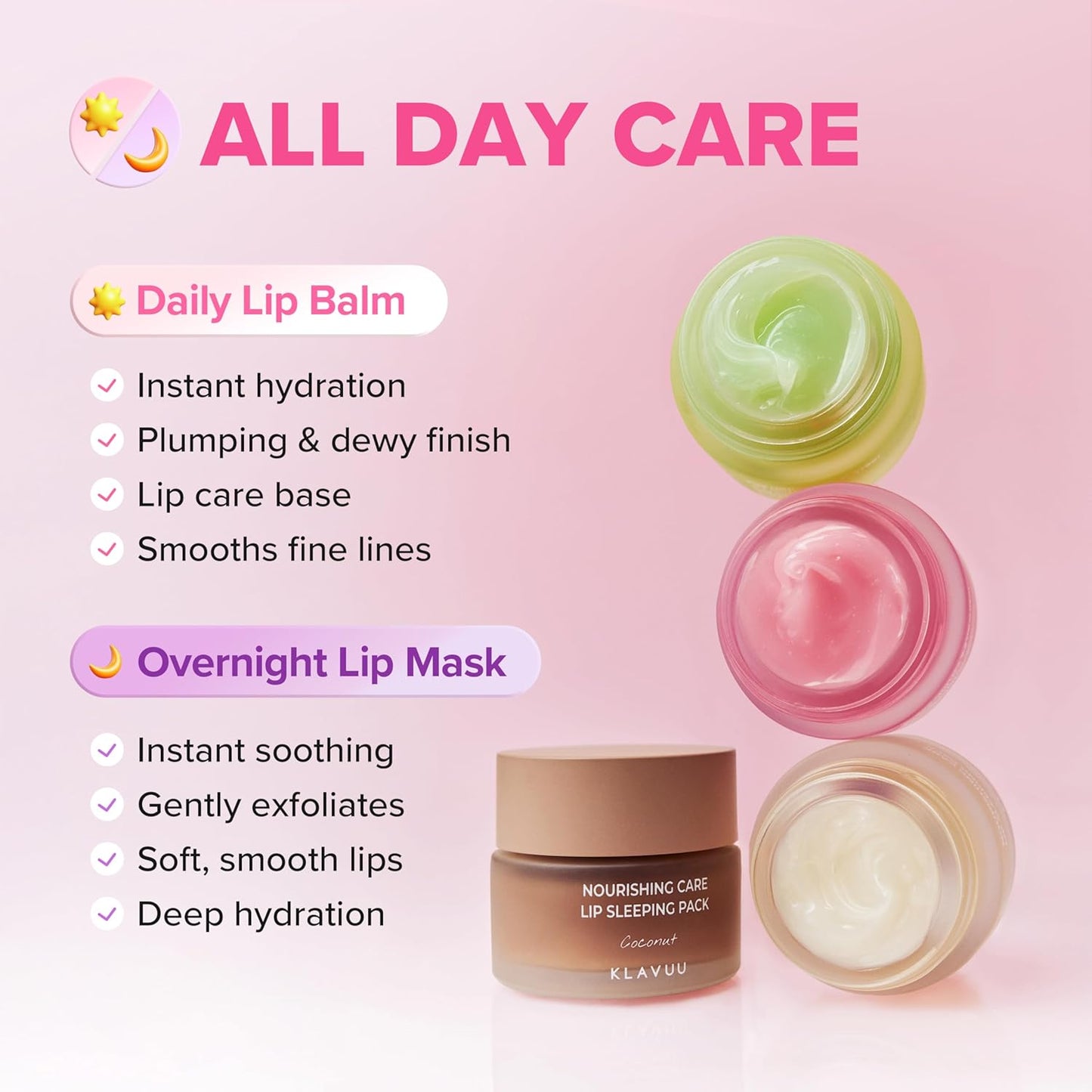 Klavuu Lip Mask Sleeping Pack (0.7oz) – Overnight Deep Hydrating Korean Lip Balm Treatment for Very Dry, Chapped Lips | Lip Lightening & Plumping with Instant Hydration (Berry + Vanilla)