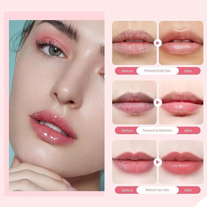 Moisture Collagen Booster Lip Sleeping Mask Sheet, Nourishing, Plumping and Hydrating Lip Balm, Blueberry Lip Mask, Day and Night Repair Lip Balm for Improves Dryness and Cracked (Blueberry)