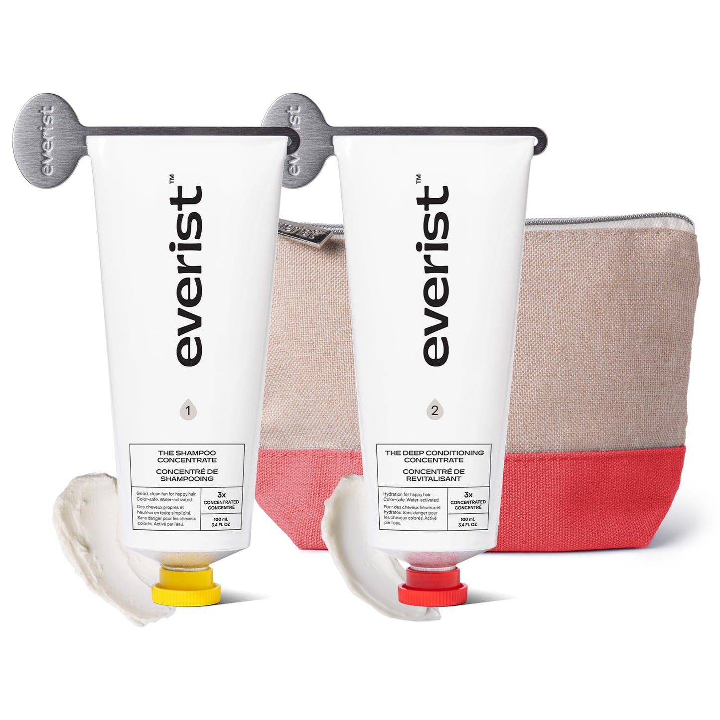 Everist The Haircare Meets Skincare Set, Includes Shampoo & Deep Conditioner Concentrates, Strengthens & Repairs Hair, Hydrates & Soothes Scalp, Plant-Based & Color-Safe, 3.4 fl oz Each