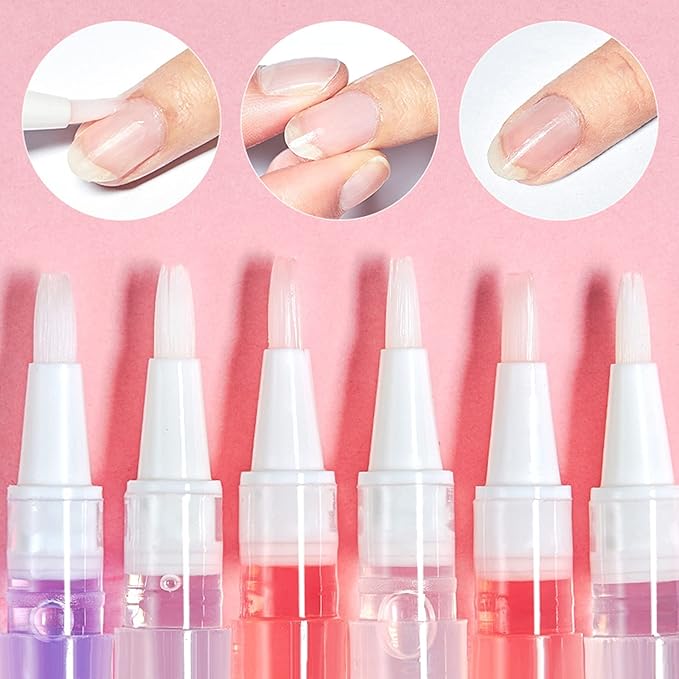 18pcs Nail Cuticle Oil Pen Gel Nail Oil Pen Nourishment Polish With Vitamins Moisturized