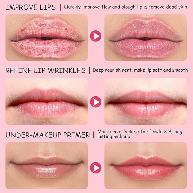 immetee Lip Scrubs Exfoliator & Moisturizer, Lip Mask 2 in 1 Double Effectively Repairs Dry Cracked Lips, Lip Scrubs Exfoliator Dead Skin Moisturizer, Lip Mask Overnight (0.35Oz+Brush)