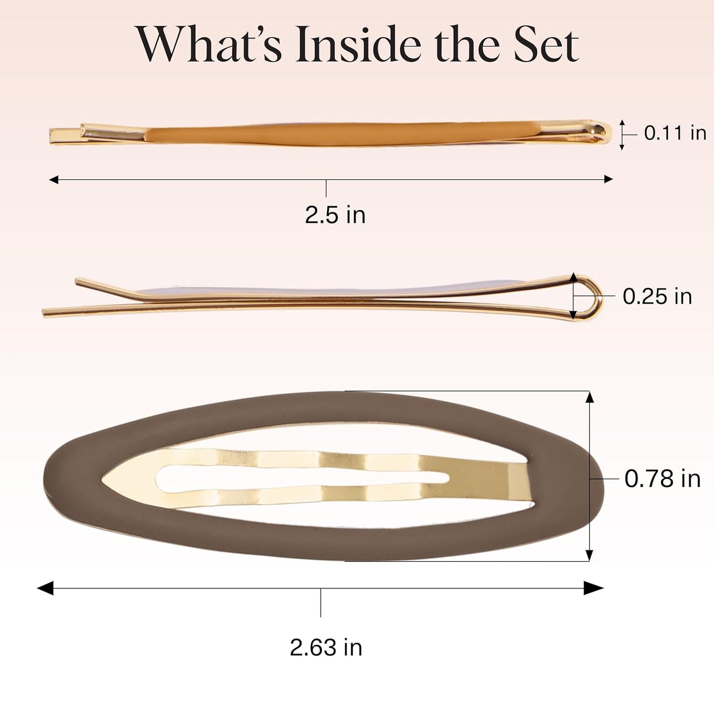 Kitsch Hair Clips for Women & Bobby Pins – Gold Metal Snap Hair Barrettes | Stylish, No Slip, Pain-Free | Ideal for Everyday Hairstyles | Ideal Gifts for Women - Sedona, 8pc Set