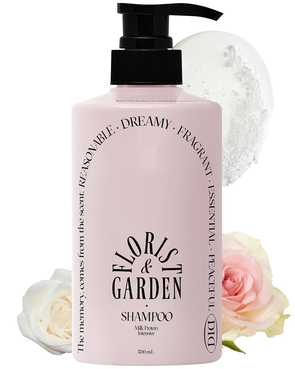 Milk Protein Intensive Shampoo - Korean Volumizing and Hair Loss Relief Perfume Shampoo for Damaged Hair - Refreshing & Sweet Floral Scent - pH5.5 Scalp Purifying, 16.9 fl.oz.