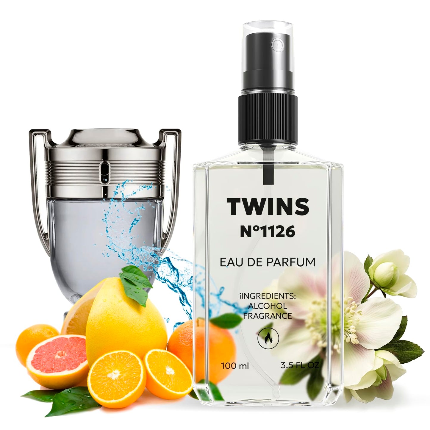 TWINS Impression of Inv| Perfume for Men Eau de Parfum | No.1126 | 3.4 Fl Oz / 100 ml