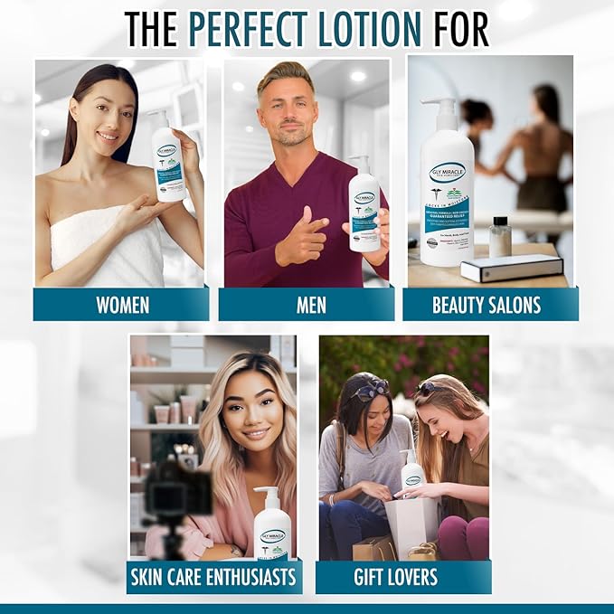 GLY MIRACLE Moisturizing Body Cream Lotion, 16 ounce - Non-Greasy Skin Humectant for Extremely Dry Skin, Hands, Body, and Feet, Light Fresh Scent with Pure Glycerin for Nourishing Hydration.