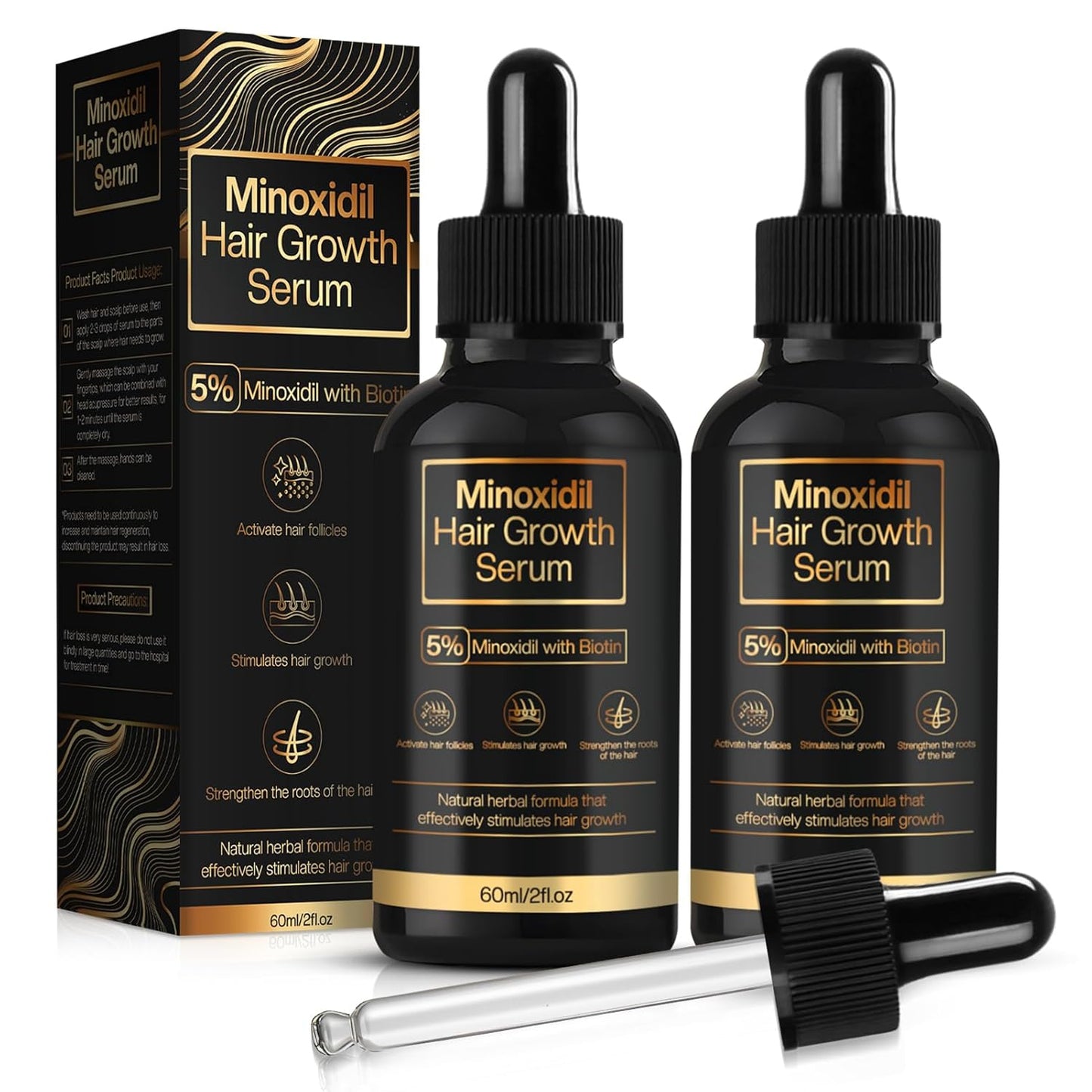 5% Minoxidil Hair Growth for Men and Women, Minoxidil Hair Growth Serum, Promotes Hair Growth, Strengthens Hair Follicles, Helps Prevent Hair Fall and Hair Loss