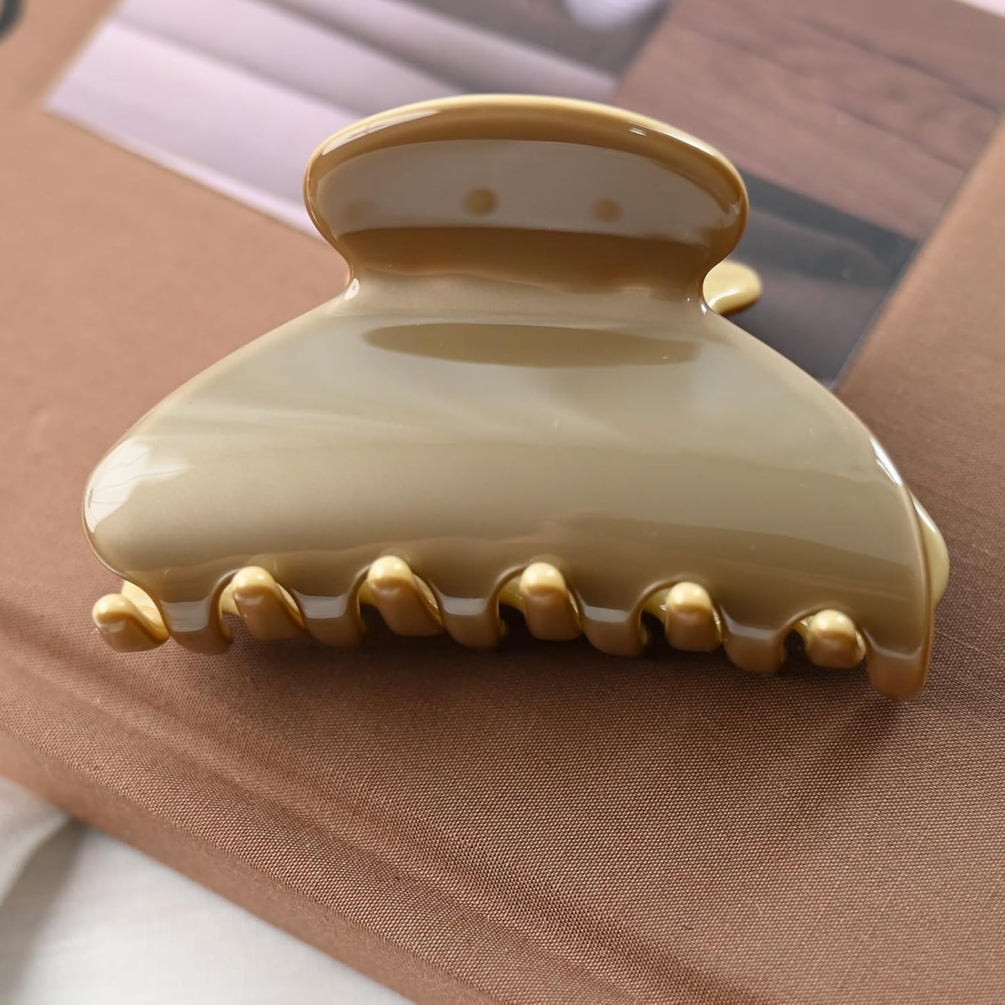 Handmade Celluloid Acetate French Design Barrettes Tortoise Shell Claws Hair Claw Luxury Fashion Accessories Hair Clip for Women (bonzegold color)