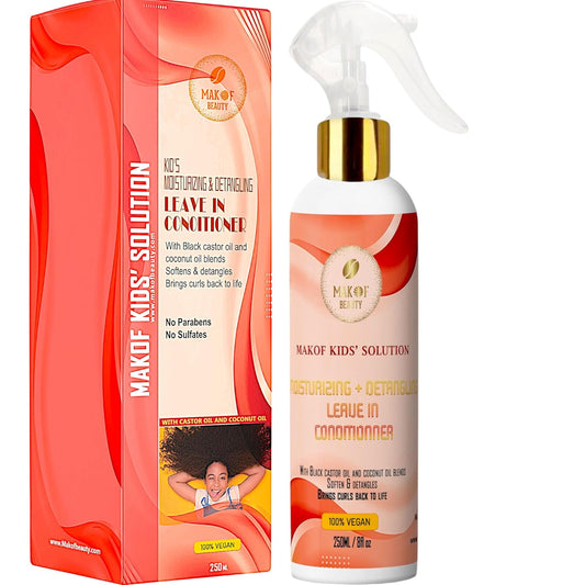 Kids Leave in Conditioner, Softens, Detangles Tough and Tangles Knots. Nourishing and Natural Formula with Mango butter, Keratin, Jojoba oil, Hemp seed oil, Vitamin B5. Paraben-Free, (8 Fl Oz).