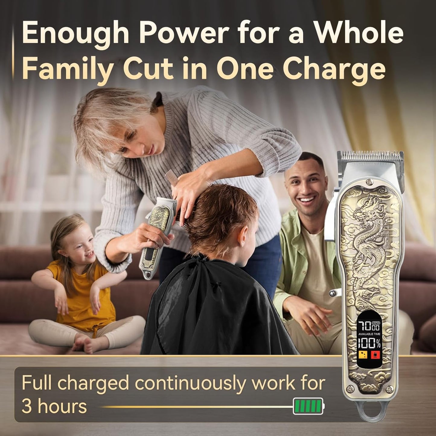 Professional Hair Clippers and Trimmers Set for Men, Cordless Rechargeable Electric Hair Clippers for Hair Cutting, Haircut Clipper for Barber, Men's Gifts for Husband, Barbers, Father