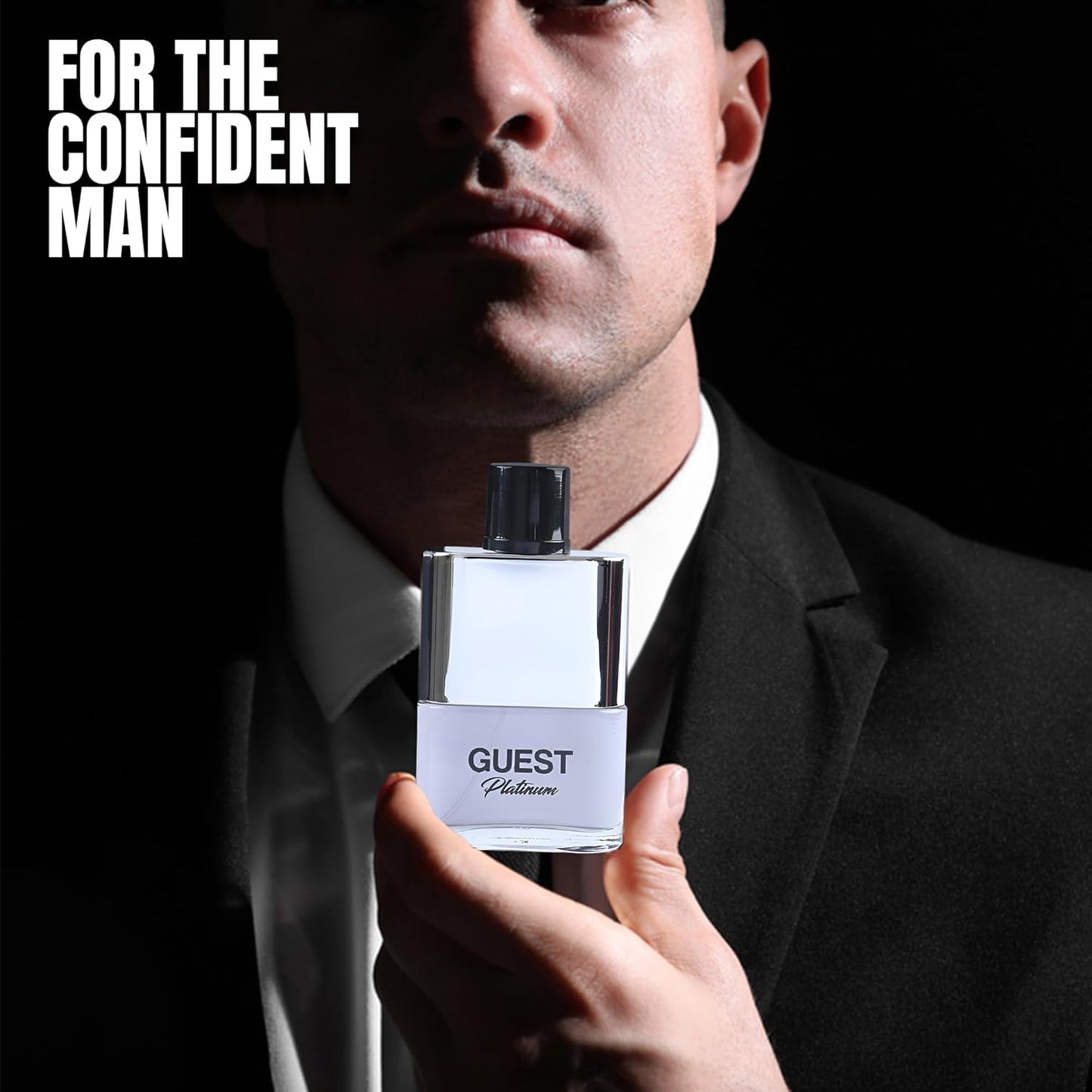Guest Platinum Sensual Woody Fragrance for Men | Long Lasting Cologne Aromatic Scent, Eau de Parfum Natural Spray - Great Holiday Gift, 3.4 Fl Oz/100 Ml