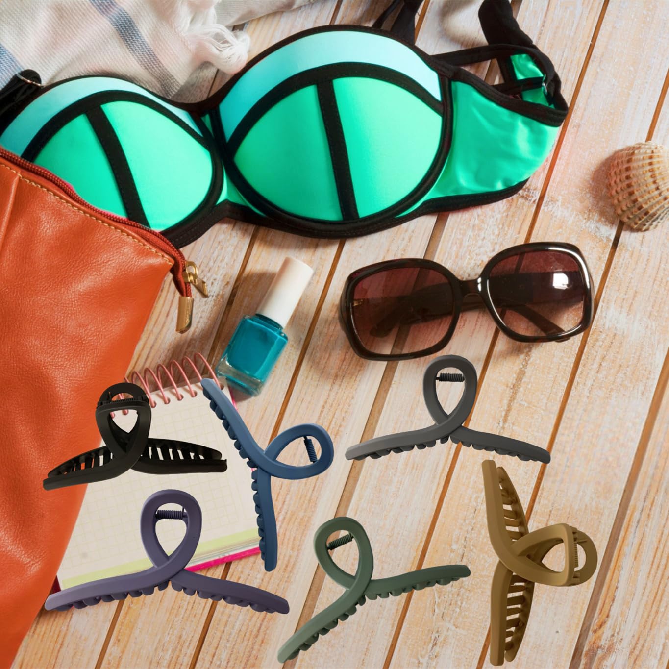 Large Hair Claw Clips Non-Slip Large Claw Hair for Women and Girls, Strong Hold Banana Jaw Clips for women 6 pcs