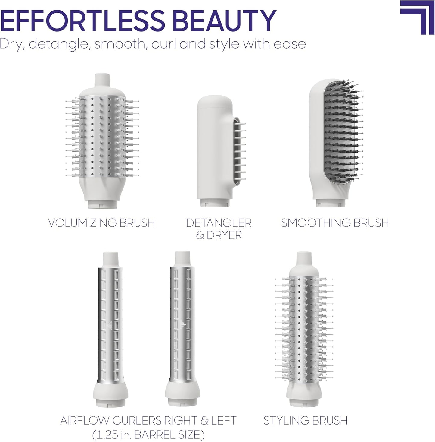 Sharper Image Revel 6-in-1 Multi-Styler – Ionic Hair Dryer Brush| Curling Wand, Detangler, Volumizing| Hot Air Wrapping Styling Tool| Thermal Brush Hair Curler & Straightener| Hair Accessory for Women