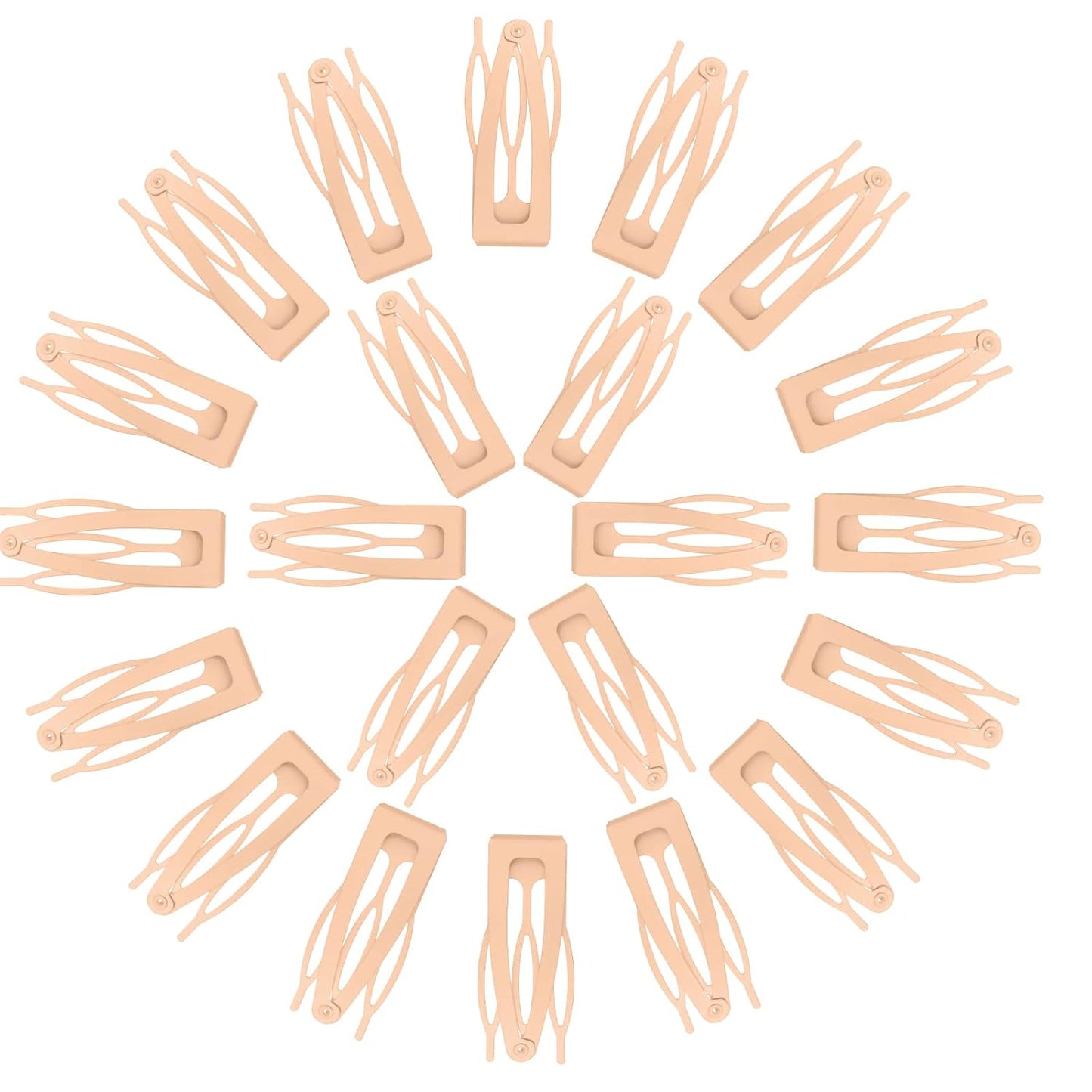 Chinco 24 Pcs Double Grip Hair Clips Metal Snap Clips Women Barrettes for Hair Making, Salon Supplies(Cream,2 Inch)