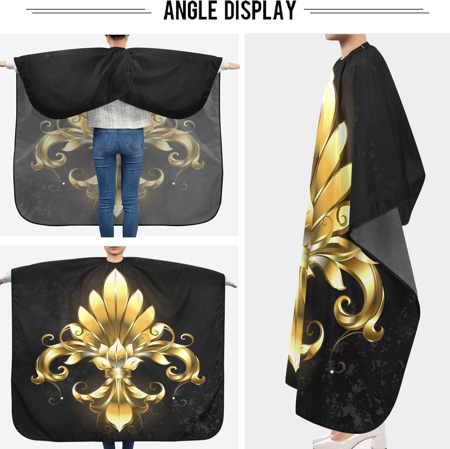 visesunny Professional Barber Cape Polyester Hair Cutting Clippings Catcher Grooming Cape Apron for Shaving Trimming For Men