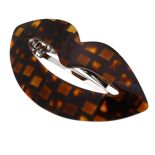 Camila Paris CP2969 French Hair Barrette Clip for Girls, Handmade Kiss Brown, Strong Hold Grip Hair Clips for Women, No Slip Automatic Closure, Durable Styling Girls Hair Accessories, Made in France