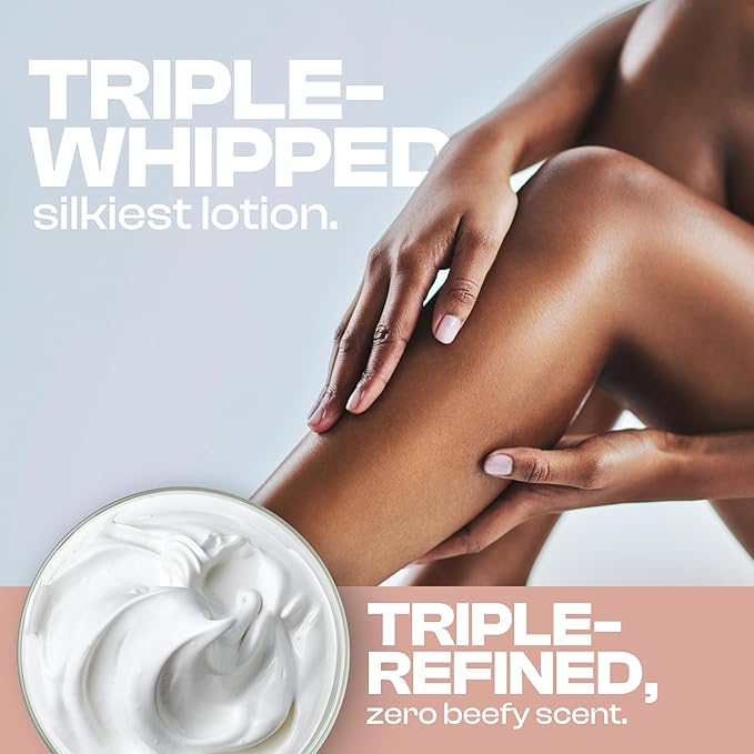 Whipped Beef Tallow for Skin - 100% Pure, Grass Fed Tallow Moisturizer for Face and Body - Organic Honey Beef Balm for Sensitive Skin - Quick Absorbing Hydration (Unscented)