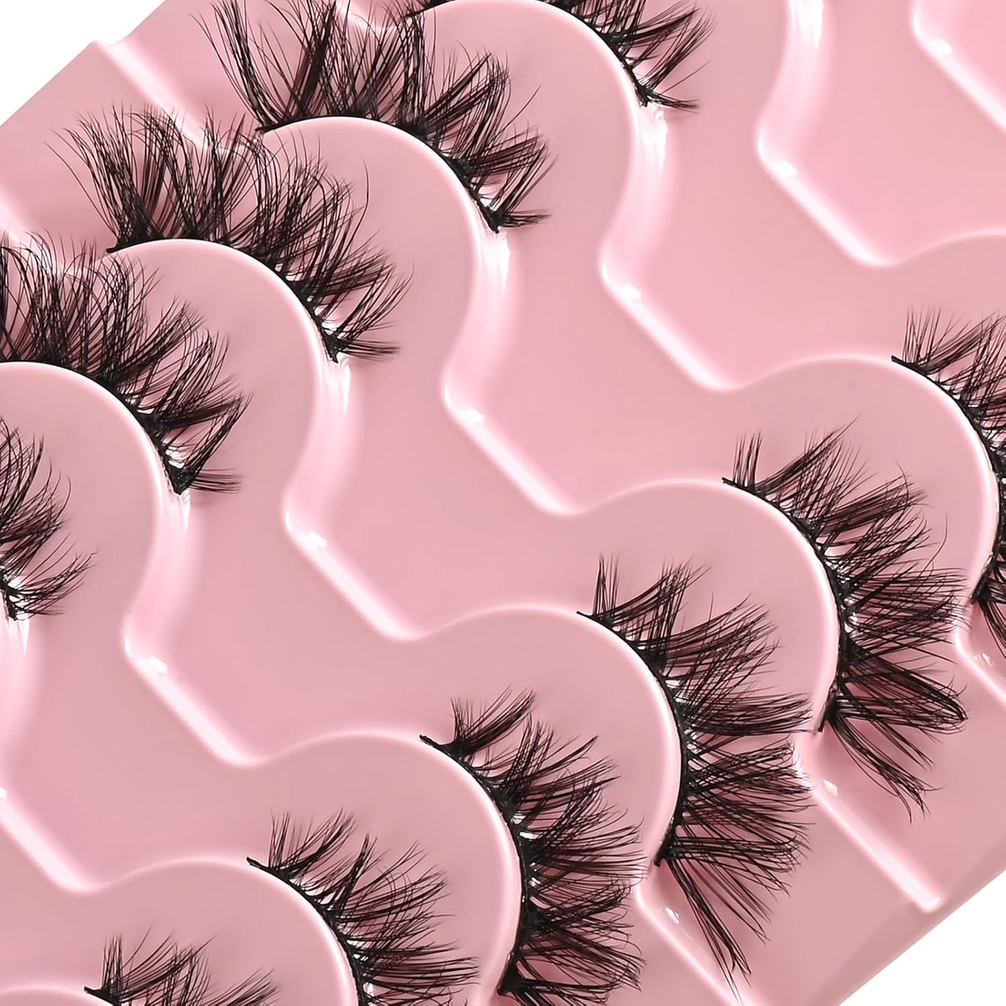 FARRED Half Eyelashes Natural False Lashes Wispy Cat Eye Strips Eyelash 10 Pairs Faux Mink Strip Eye Lashes Pack for Daily Makeup (C10 | 8-15MM)