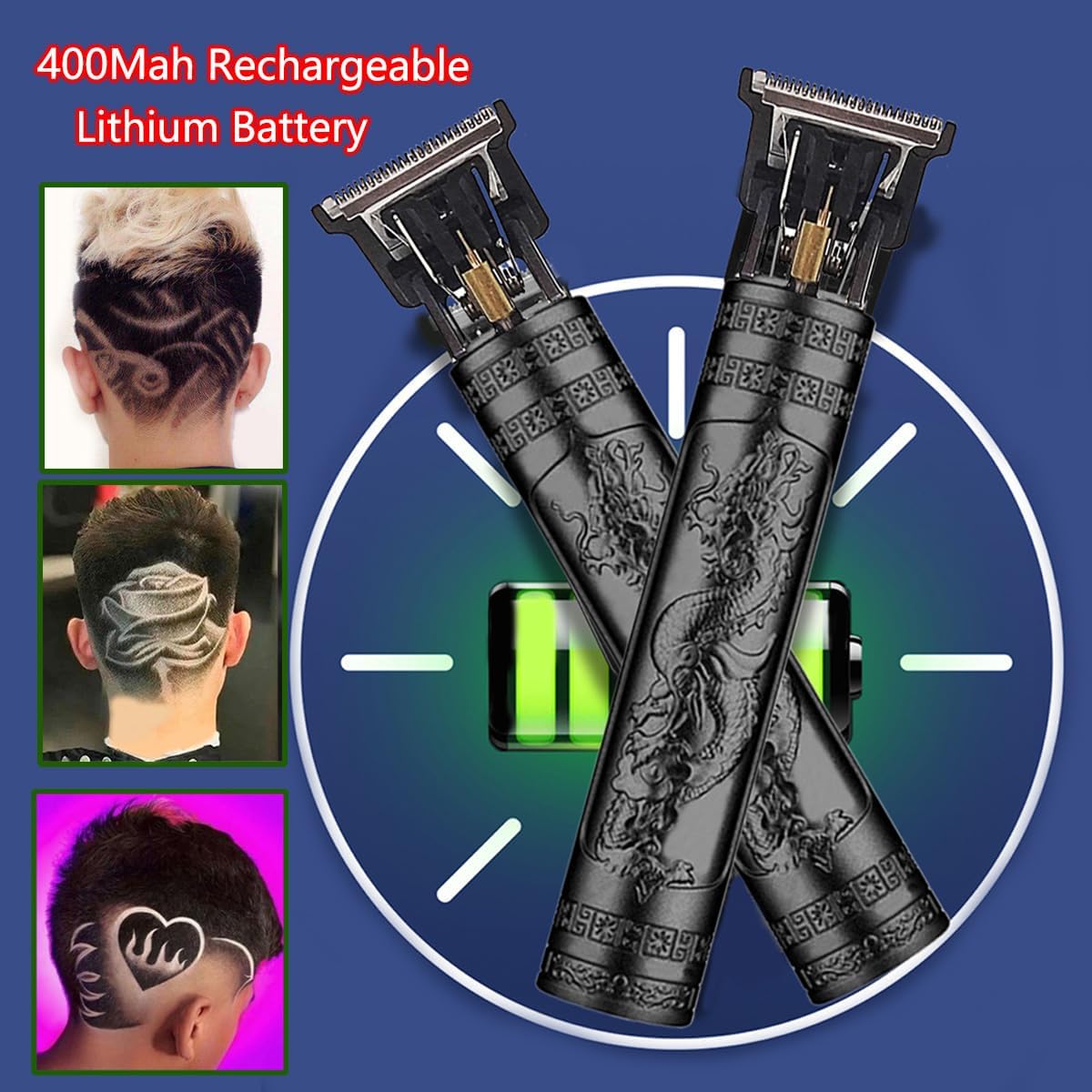 Hair Clippers for Men, Cordless Hair Clippers, Travel Small Hair Clippers 5.7" Hair Trimmer Classical Sculpting Styling Rechargeable Hair Remover with 6 Pieces Earpick (Black)