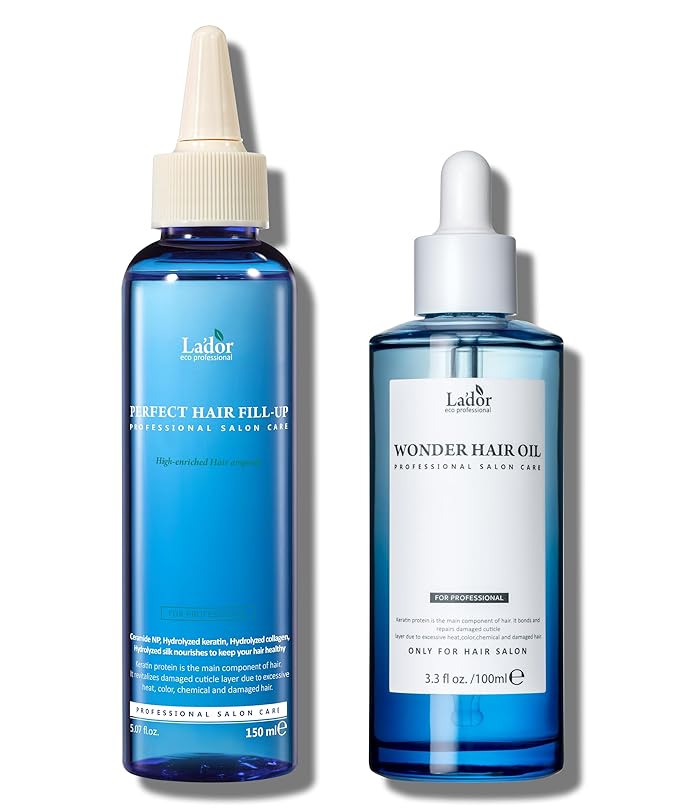 LA'DOR Perfect Hair Fill Up & Wonder Hair Oil Anti Frizz Intensive Keratin Hair Mask Treatment Lightweight Protein Conditioner for Dry Damaged Bleached Hair Heat Protectant LADOR Korean Haircare