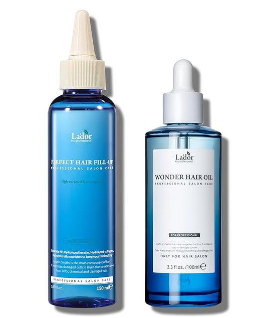 LA'DOR Perfect Hair Fill Up & Wonder Hair Oil Anti Frizz Intensive Keratin Hair Mask Treatment Lightweight Protein Conditioner for Dry Damaged Bleached Hair Heat Protectant LADOR Korean Haircare