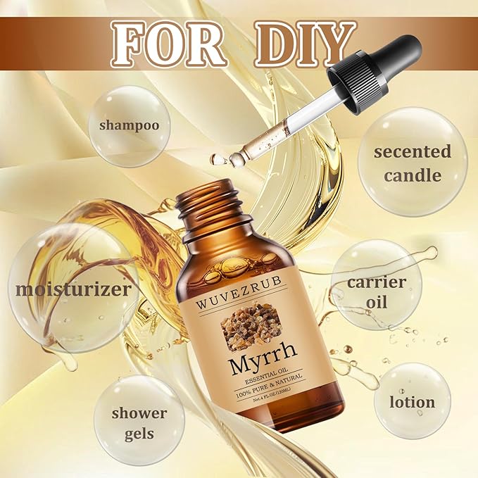 Myrrh Essential Oils 120ML, Pure Myrrh Essential Oil for Aromatherapy Diffuser - 4 Fl Oz