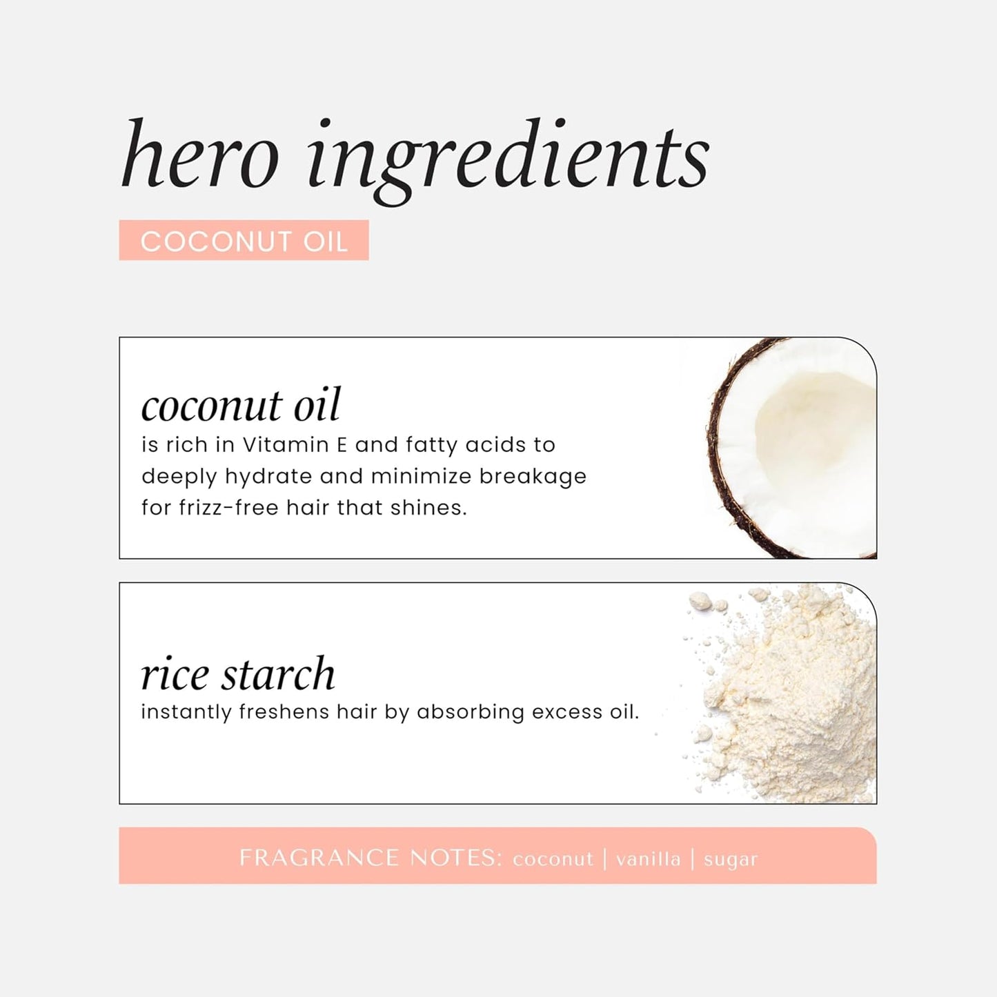 HASK Coconut Oil Nourishing Dry Shampoo – Absorbs Oil, Adds Volume & Light Texture, Nourishes Hair, No Sulfates or Parabens, Cruelty-Free – 8.1oz