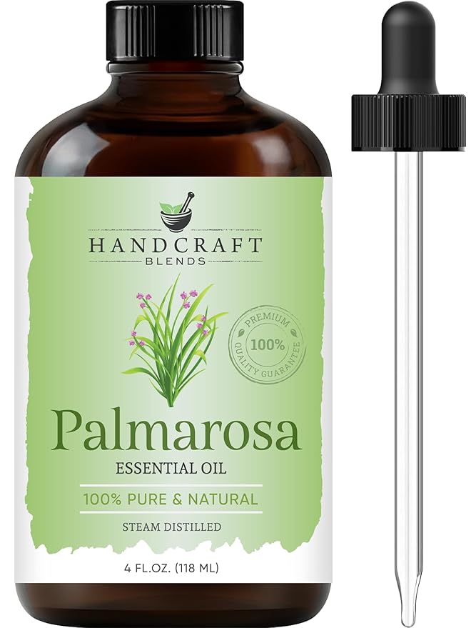 Handcraft Blends Palmarosa Essential Oil - Huge 4 Fl Oz - 100% Pure and Natural - Premium Grade Essential Oil for Diffuser and Aromatherapy