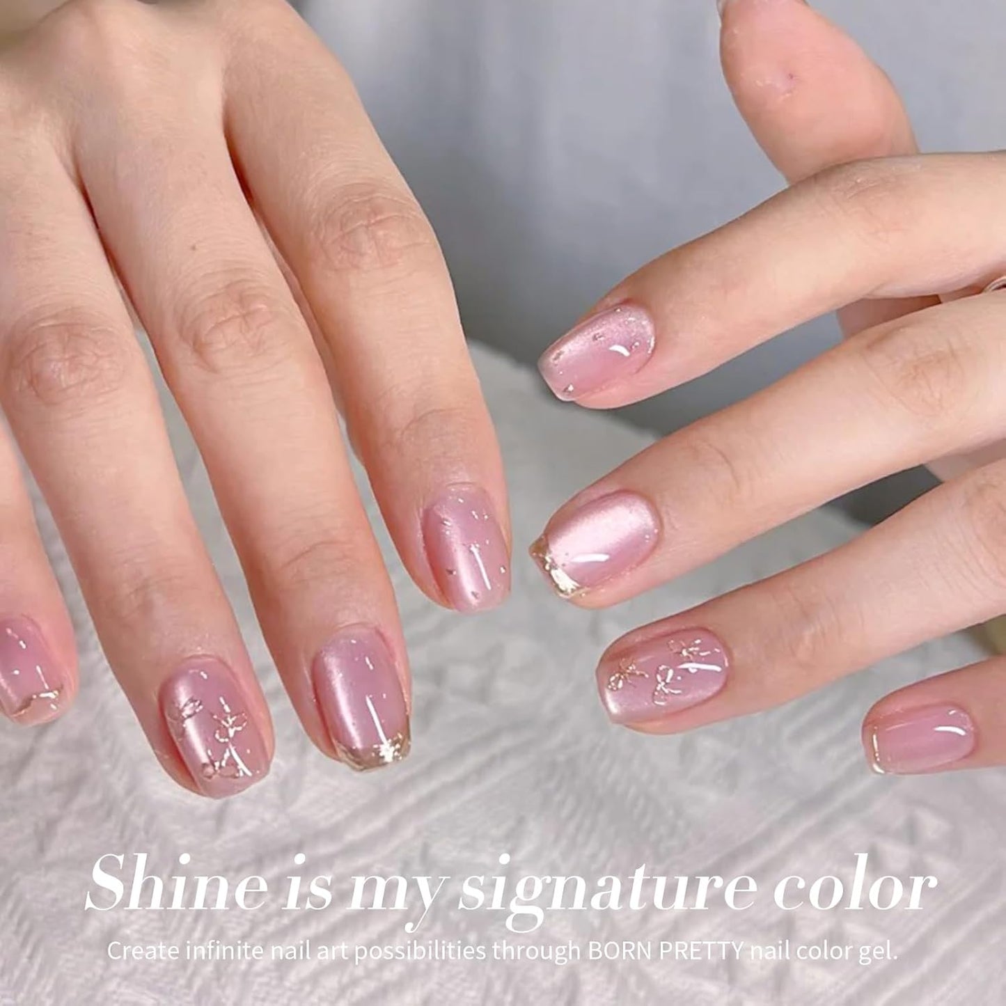 Born Pretty Cat Magnetic Eye Gel Nail Polish, Pink Moonlight Cat Magnetic Gel, Glass Shiny Effect Pink Soak Off Nail Art Salon Manicure Home Gift 15ml