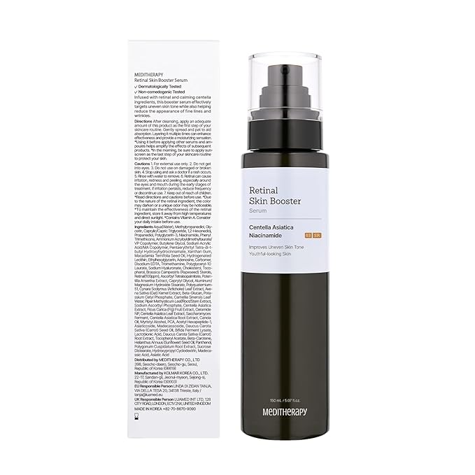 MEDITHERAPY Retinal Skin Booster Serum 5.07 fl. oz - 100ppm Retinal Ideal for Beginner & Sensitive Skin - Advanced Retinol Serum for Face - Retinaldehyde Facial Serum for Uneven Skin Tone & Fine Lines