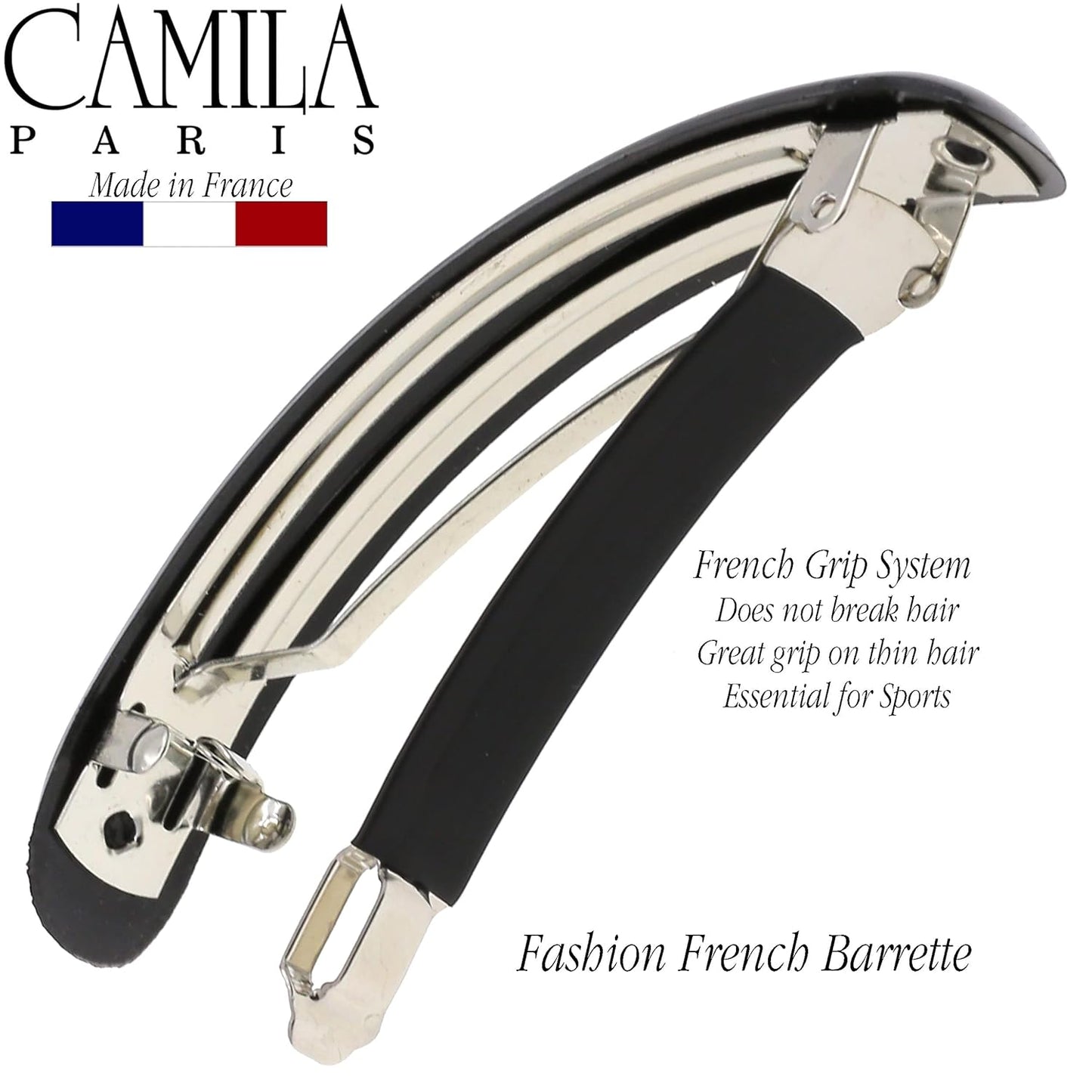 Camila Paris CP2665 French Hair Barrette Clip for Girls for Thick Curly Wavy Long Hair, Strong Hold Grip Hair Clips for Women, Automatic, No Slip Durable Styling Girls Hair Accessories, Made in France
