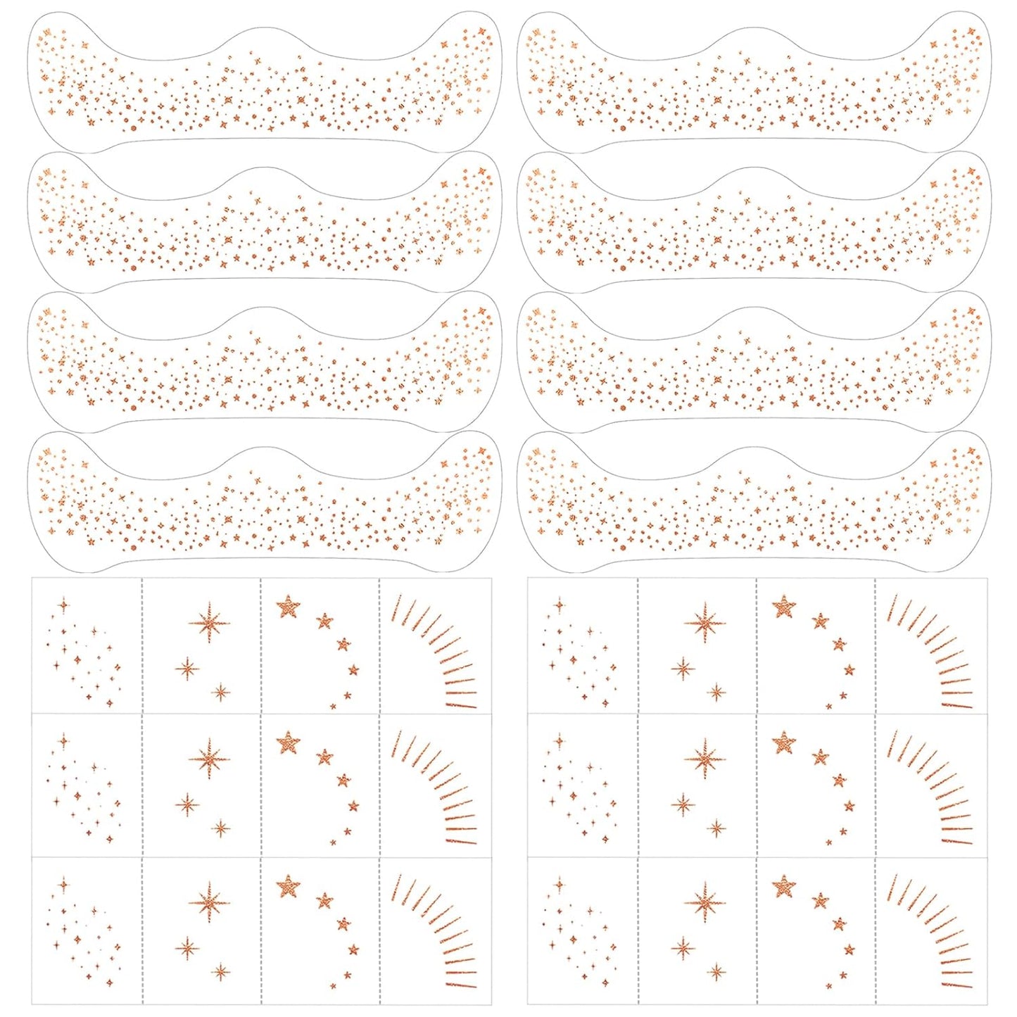 Glitter Freckles, 32 Pcs Sparkle Glitter Freckles Face Tattoo for Women Girls Rose Gold Temporary Face Tattoos Concert Festival Rave Accessories (Rose Gold)