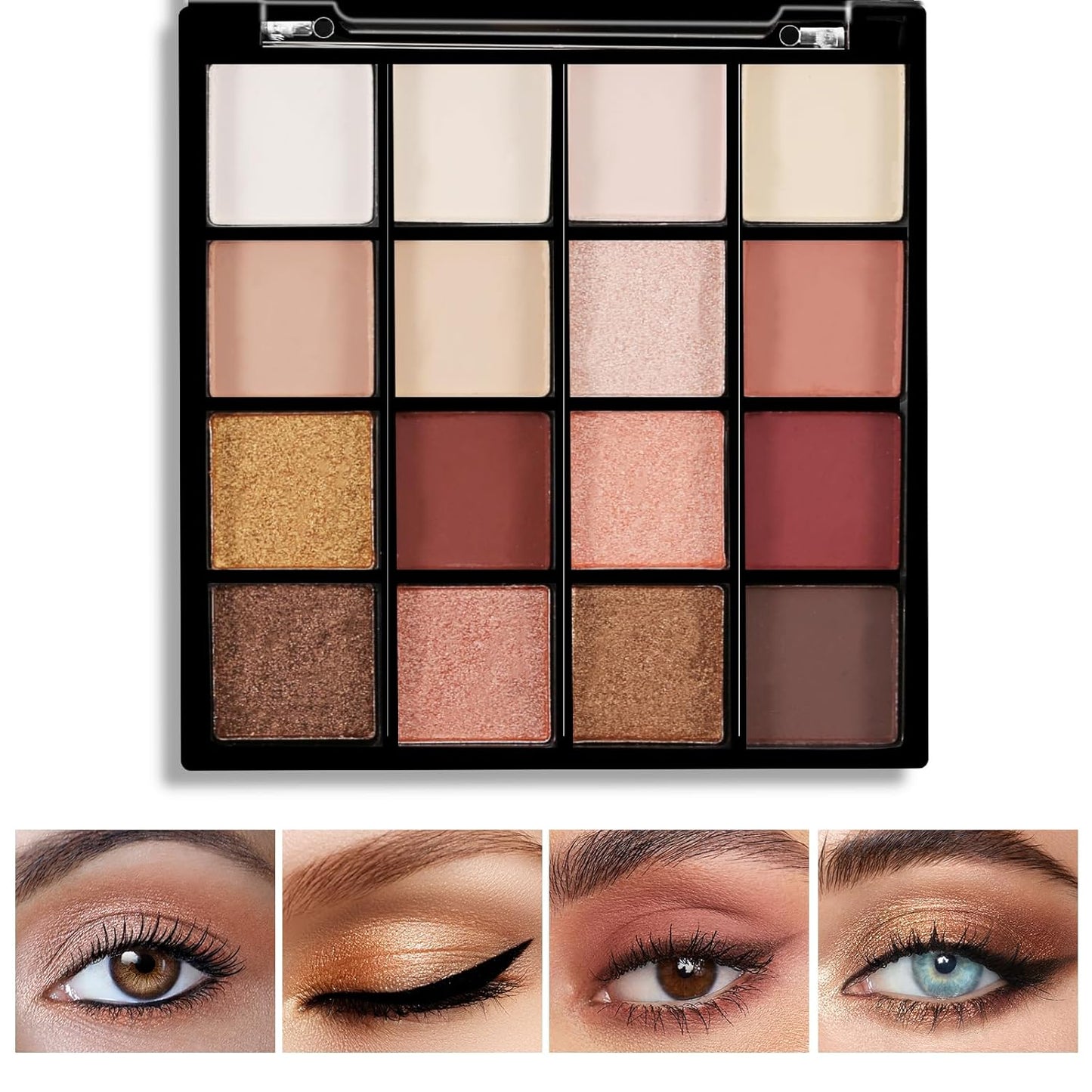 Boobeen Colorful Eyeshadow Palette Makeup-16 Colors, Matte and Glitter Eyeshadow, Bright Eyeshadow palettes, Blendable, Easy to Build Dramatic Glamour Looks (04#)