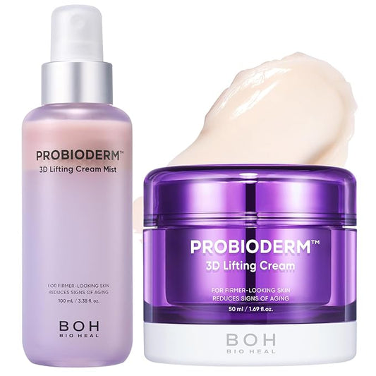 Probioderm 3D Lifting Cream + Cream Mist | Advanced Korean Anti-Aging Probiotic Facial Skincare with 17-Peptide Complex & Patented Probioderm for Wrinkles on Face and Neck