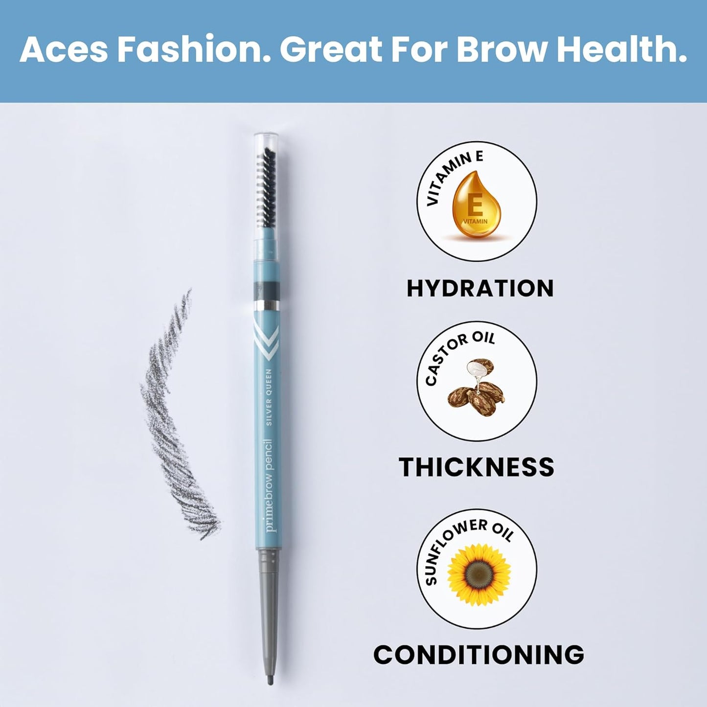 Prime Prometics PrimeBrow Pencil for Mature Women – Ultra-Precise Tip for Natural, Hair-Like Strokes – Smudge-Proof & Long-Lasting Wear – Great for Thinning, Sparse, or Graying Brows (Taupe)