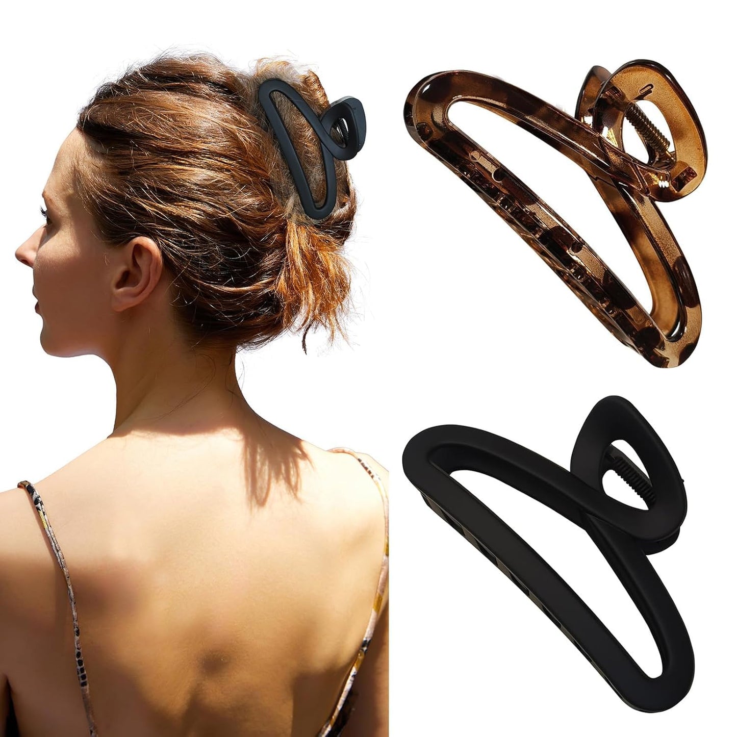 Big Hair Claw Clips, 4.3 Inch Large Non-Slip Unbreakable Hair Clip Claw for Women Thick Curly Long Hair, 2 Pack