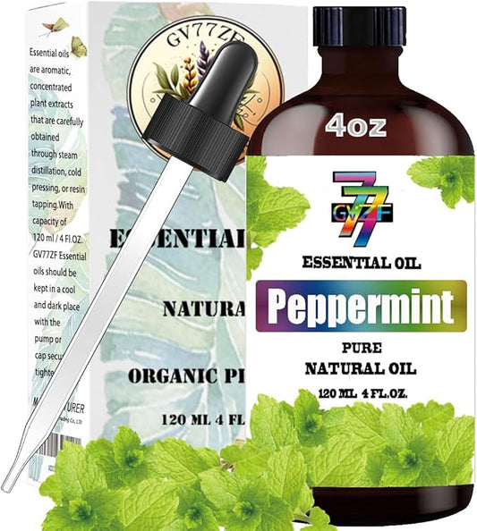 Peppermint Essential Oil (4 oz/120 ml) - Peppermint Oils Used in diffusers, humidifiers, Home Baths, Cleaning Products, Yoga, DIY Soaps and DIY Scented Candles