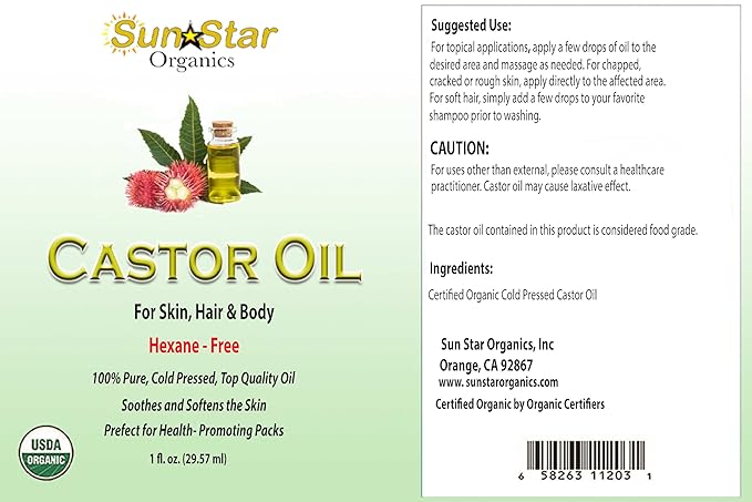 100% Organic Castor Oil Drops 2Pack