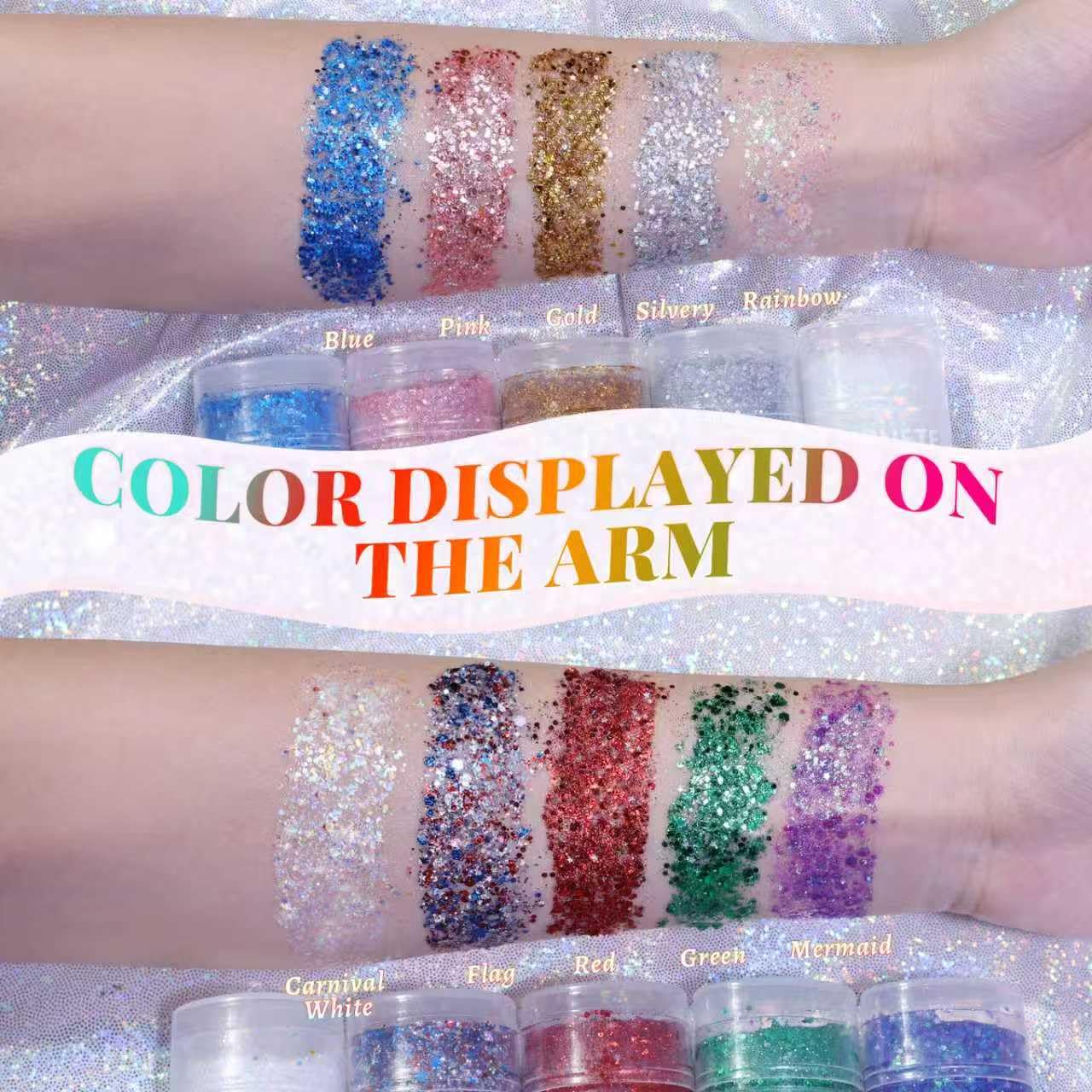 Carnival White Face and Body Glitter Stick for Sparkling Makeup, Hair Glitter Accessories for Women, Highlighting Stick for Fairy Dust, Cheerful Face Glitter for Festive Parties and Carnivals