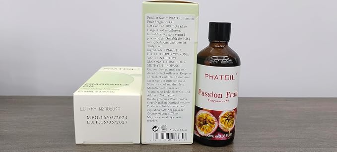 3.38FL.OZ Passion Fruit Fragrance Oils for Aromatherapy, Essential Oils for Diffusers for Home, Perfect for Diffuser, Yoga, Skin Care, DIY Candle and Soap Making - 100ml